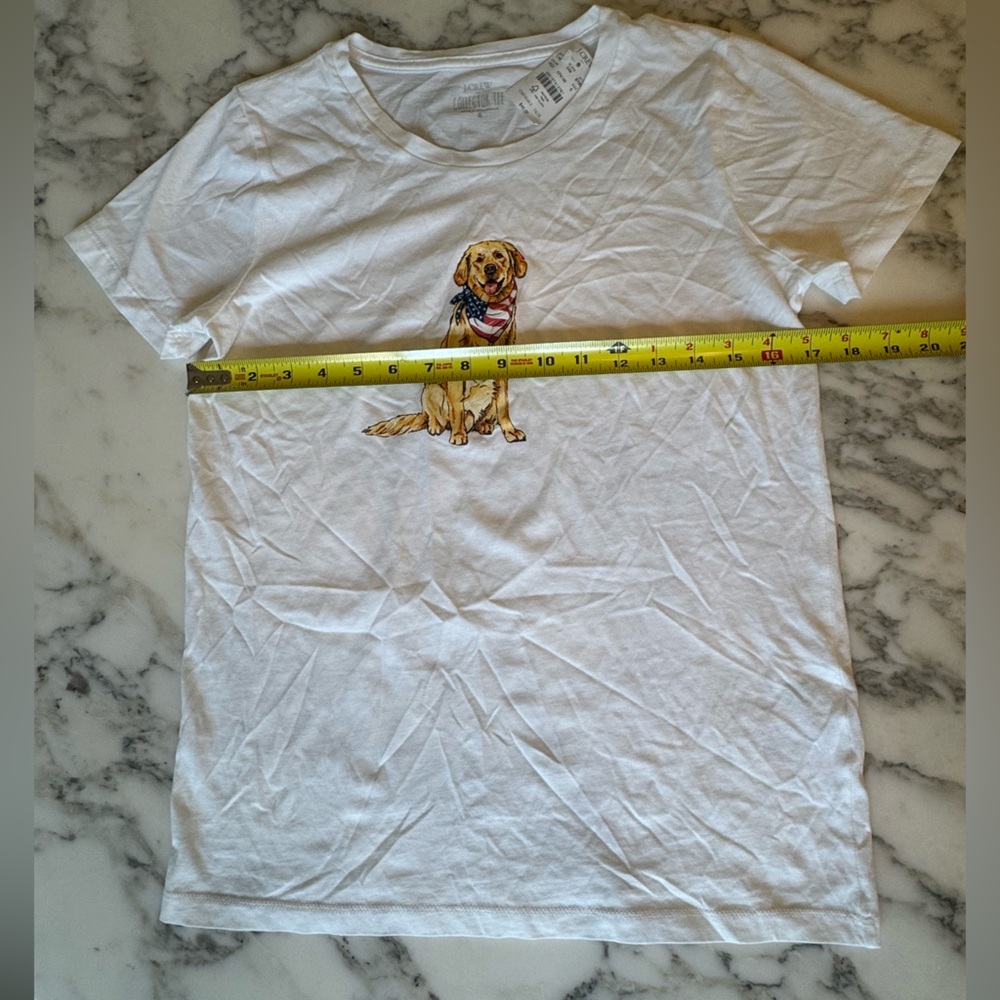 NWT J.Crew Patriotic Dog Graphic Collector Tee Size Small - Picture 5 of 6